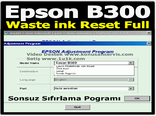 Atik kutu Dolu Giderme Epson B300 