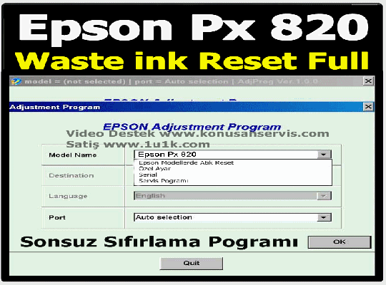 Epson Stylus Photo PX820WD- Waste İnk Error Reset Programı