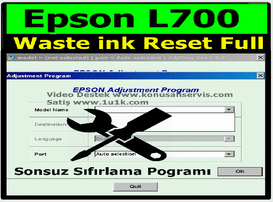 Reset Epson L700 Waste Ink Counter