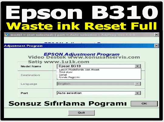 Epson B310 Atik kutu Dolu Giderme