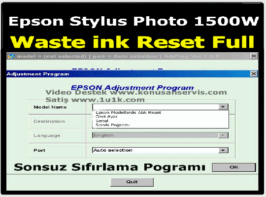 Epson Stylus Photo 1500W Reset Programi