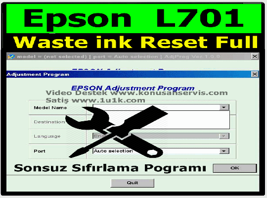 Epson L701 Reset Programı